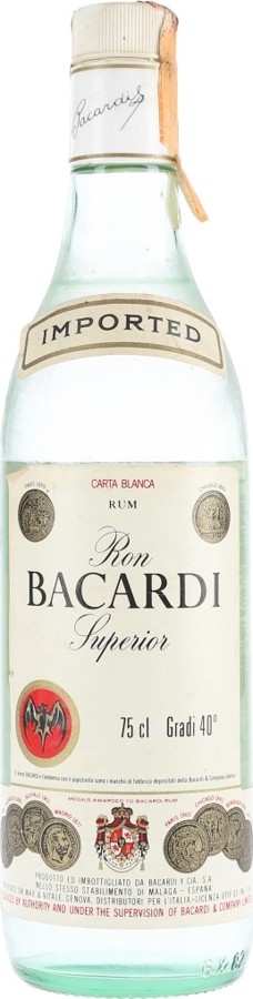 Bacardi Carta Blanca Superior White Imported 40% 750ml