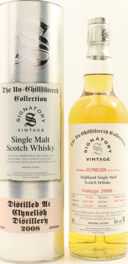 Clynelish 2008 SV The Un-Chillfiltered Collection Bourbon Barrels 800157 + 800158 46% 700ml