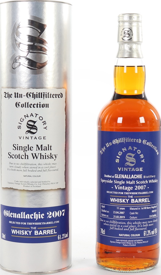 Glenallachie 2007 SV The Un-Chillfiltered Collection 1st Fill Sherry Hogshead #900169 61.3% 700ml