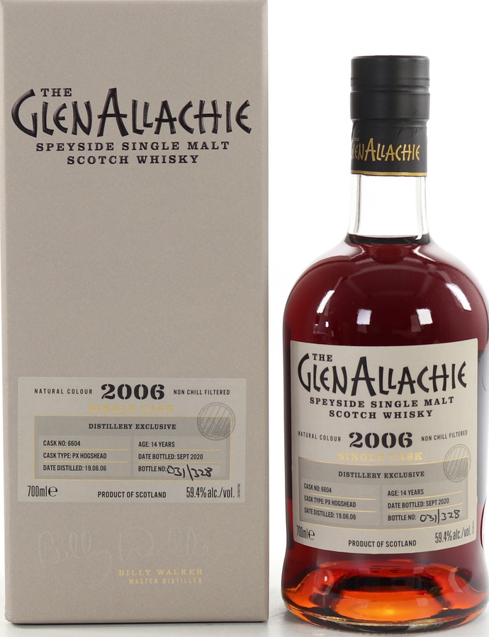 Glenallachie 2006 Single Cask PX Hogshead #6604 Distillery Exclusive 59.4% 700ml