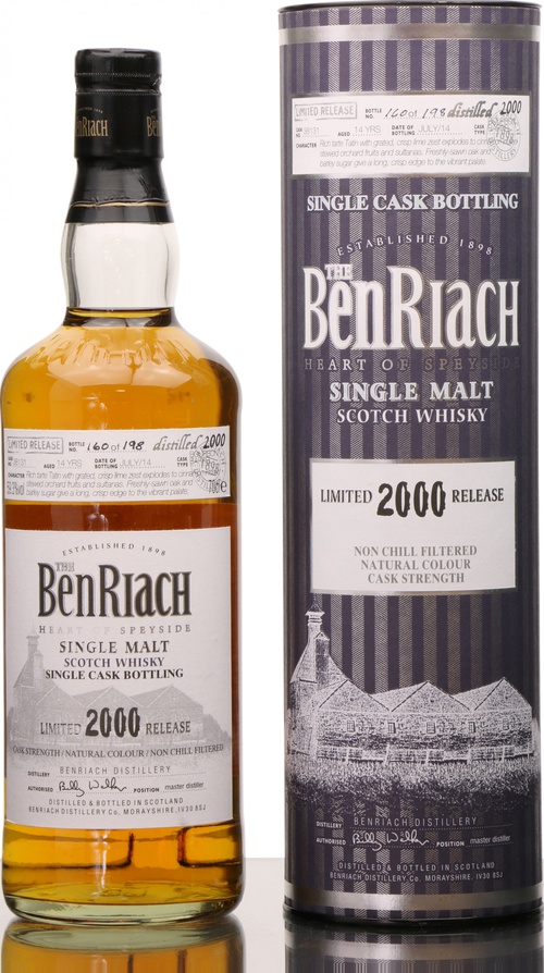 BenRiach 2000 Single Cask Bottling Batch 11 Bourbon Barrel #38131 59.3% 700ml