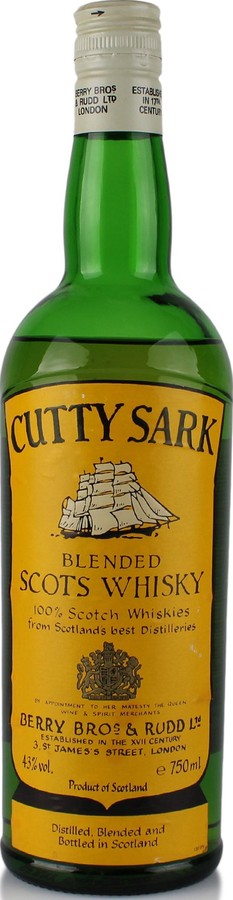 Cutty Sark Blended Scots Whisky Othon Ghalanos & Son Ltd 43% 750ml