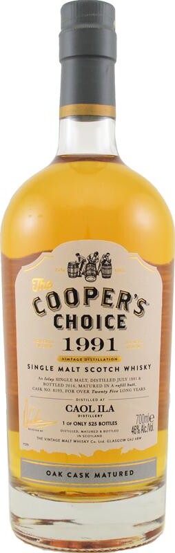 Caol Ila 1991 VM The Cooper's Choice 25yo Refill Butt #8193 46% 700ml