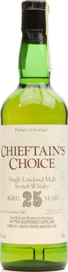 Chieftain's Choice 1967 TSID Single Lowland Malt 50% 700ml