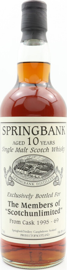 Springbank 1995 Private Bottling Members of Scotchunlimited 10yo #69 58.4% 700ml