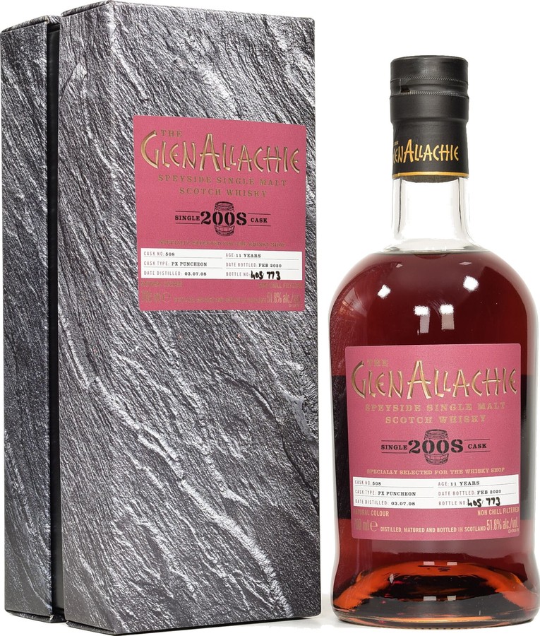 Glenallachie 2008 PX Puncheon #508 The Whisky Shop 51.8% 700ml