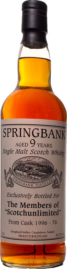 Springbank 1996 Private Bottling Members of Scotchunlimited Sherry 56.7% 700ml