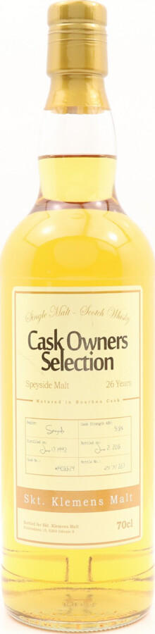 Speyside Malt 1992 UD Cask Owners Selection 26yo #1408829 51.8% 700ml