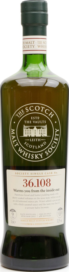 Benrinnes 2007 SMWS 36.108 Warmsyo u from the inside out 1st Fill Oloroso Butt 58.2% 700ml