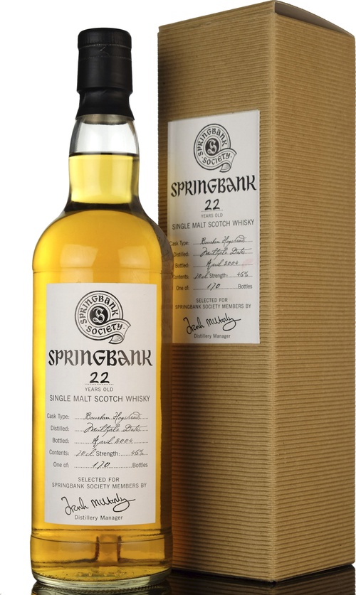 Springbank 22yo Society Bottling Bourbon Hogshead 46% 700ml