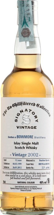 Bowmore 2002 SV The Un-Chillfiltered Collection Refill Sherry Hogsheads 2176 + 2177 46% 700ml