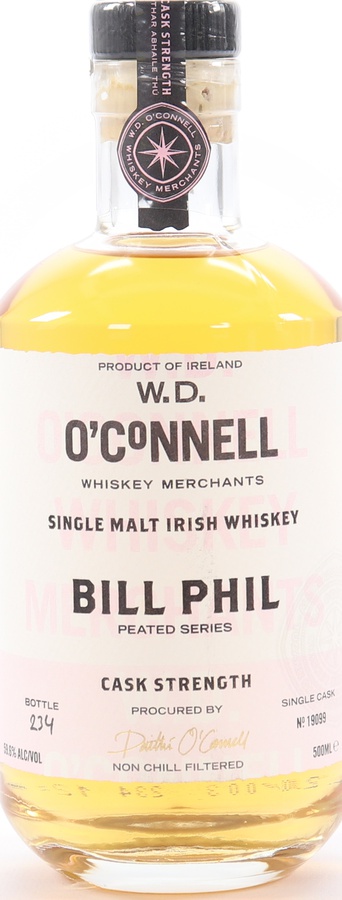 W.D. O'Connell Bill Phil Peated Series Single Cask WDO Cask Strength 1st Fill Bourbon Barrel #19099 59.6% 500ml