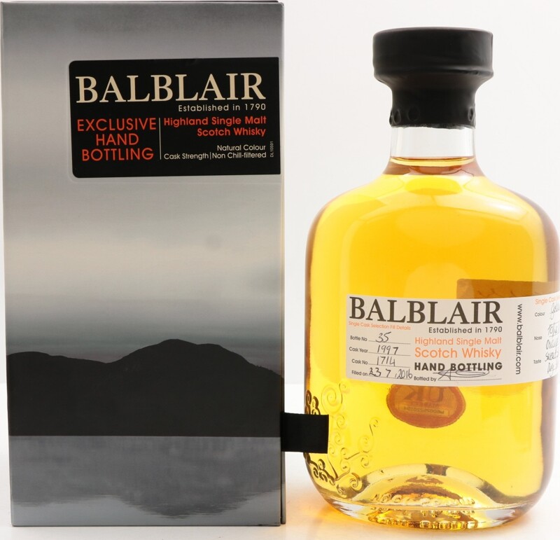 Balblair 1997 Hand Bottling Bourbon Cask #1715 52.8% 700ml