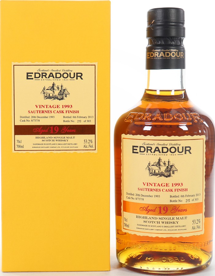 Edradour 1993 Vintage Sauternes Cask Finish 8/737/8 53.2% 700ml