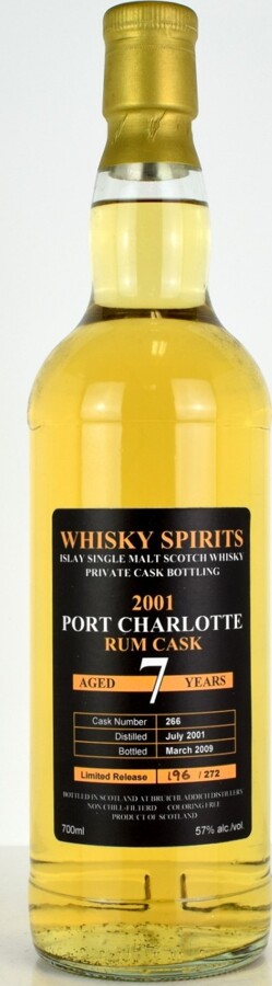 Port Charlotte 2001 Whisky Spirits Private Cask Bottling #266 57% 700ml