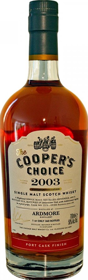 Ardmore 2003 VM The Cooper's Choice Port Pipe Finish #2379 50% 700ml