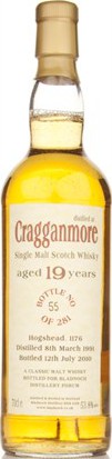 Cragganmore 1991 BF #1176 53.8% 700ml