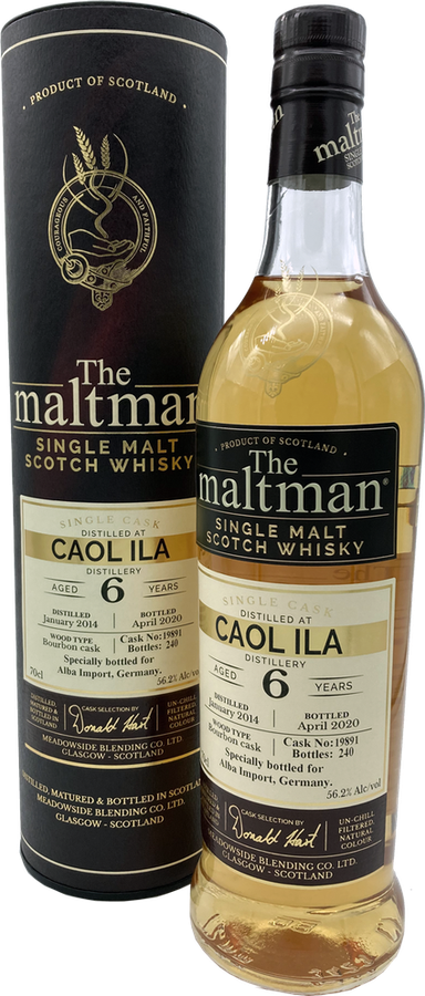 Caol Ila 2014 MBl The Maltman Bourbon Cask #19891 56.2% 700ml