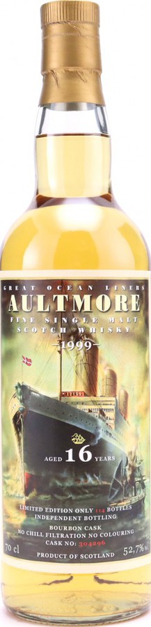Aultmore 1999 JW Great Ocean Liners Bourbon Cask #304296 Whiskyfair Luzern 2016 52.7% 700ml