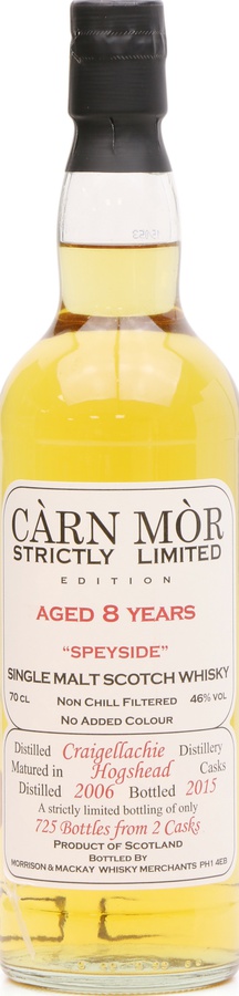 Craigellachie 2006 MMcK Carn Mor Strictly Limited Edition 46% 700ml