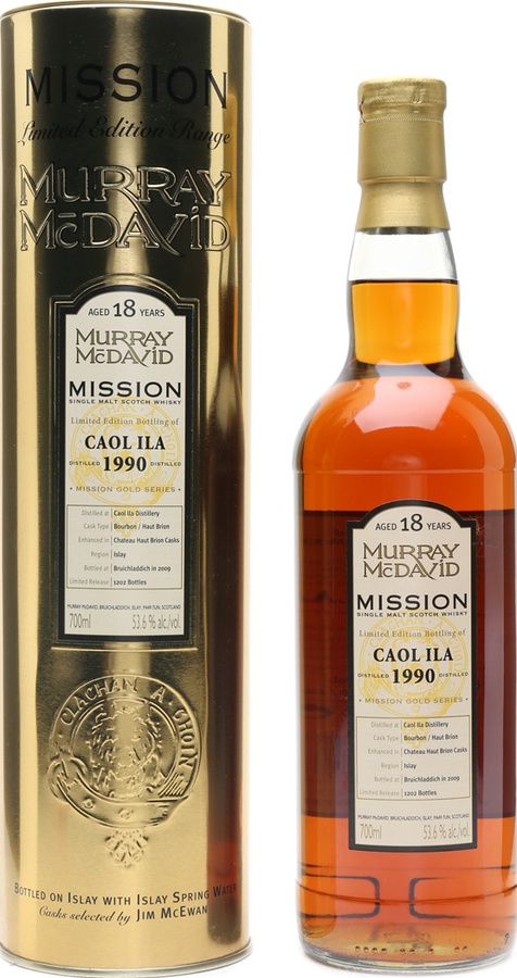 Caol Ila 1990 MM Mission Gold Bourbon & Chateau Haut Brion 53.6% 700ml