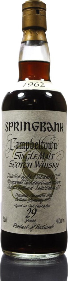 Springbank 1962 White Label Big Golden S Sherry Cask 46% 700ml