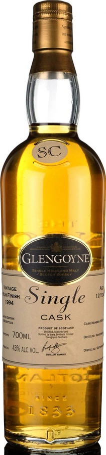 Glengoyne 1994 Rum Finish Single Cask #909310 43% 700ml