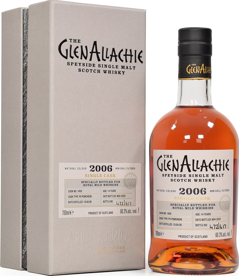 Glenallachie 2006 Single Cask Pedro Ximenez Puncheon #1450 Royal Mile Whiskies Exclusive 60.3% 700ml