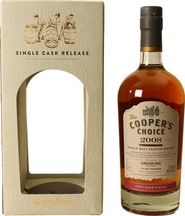 Ardmore 2008 VM The Cooper's Choice Port Cask Finish #823 46% 700ml