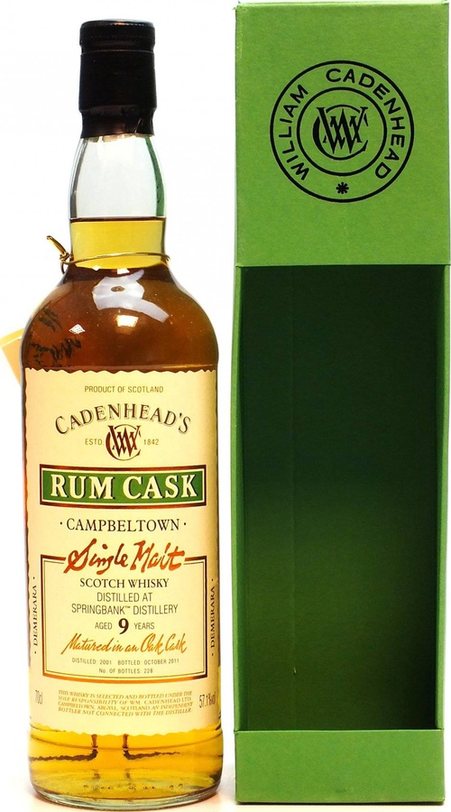 Springbank 2001 CA Wood Range Rum Cask 57.1% 700ml