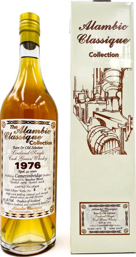 Cameronbridge 1976 AC Rare & Old Selection Bourbon Barrel #18306 47.3% 700ml