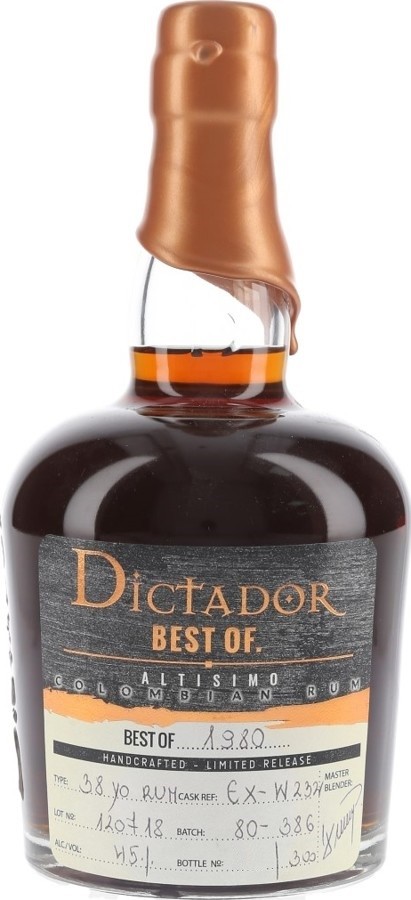 Dictador Best of 1980 Altisimo 38yo 45% 700ml