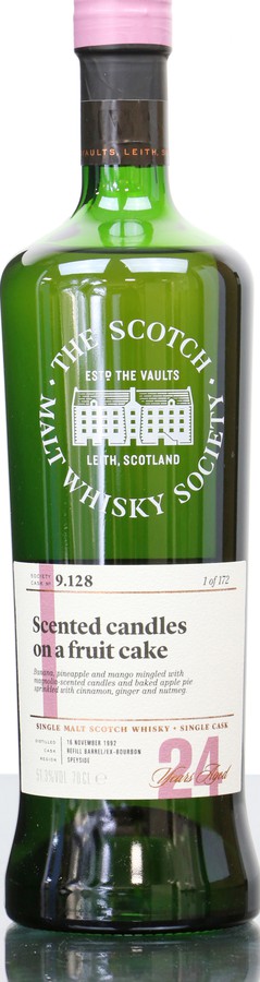 Glen Grant 1992 SMWS 9.128 Scented candles on a fruit cake Refill Ex-Bourbon Barrel 51.3% 700ml