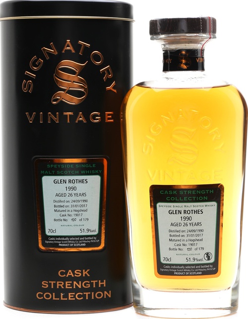 Glenrothes 1990 SV Cask Strength Collection #19017 51.9% 700ml