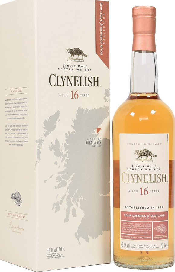Clynelish 16yo Four Corners of Scotland American Oak Hogshead 49.3% 700ml