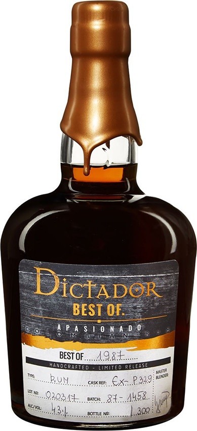 Dictador Best of 1987 Apasionado 43% 700ml