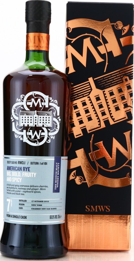 American Rye Whisky 2012 SMWS RW3.1 Big bold fruity and spicy 7yo New Oak Barrel 66.9% 700ml