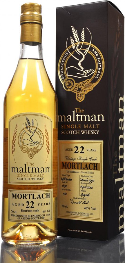 Mortlach 1990 MBl The Maltman Refill Bourbon Cask #1650 46% 700ml