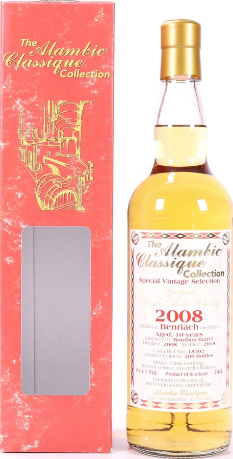 BenRiach 2008 AC Special Vintage Selection Bourbon Barrel #18302 62.4% 700ml