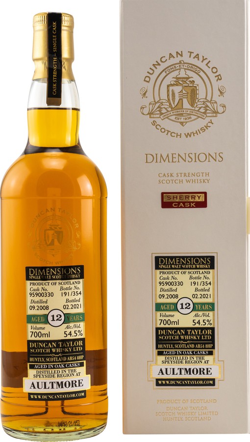 Aultmore 2008 DT Dimensions Sherry #95900330 54.5% 700ml