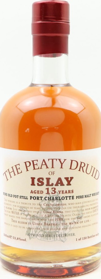 Port Charlotte 2004 CS The Peaty Druid Refill Bourbon Hogshead #956 Whiskyfestival Radebeul 2020 53.8% 500ml