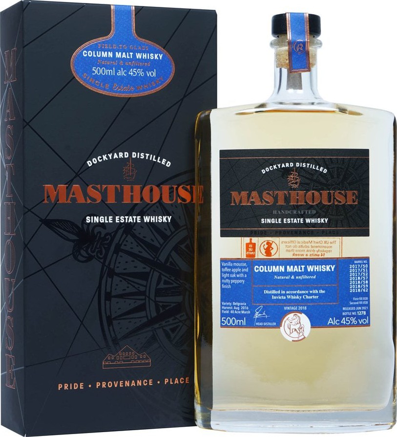 Masthouse 2017 2018 Column Malt Whisky First and second fill ASB 45% 500ml