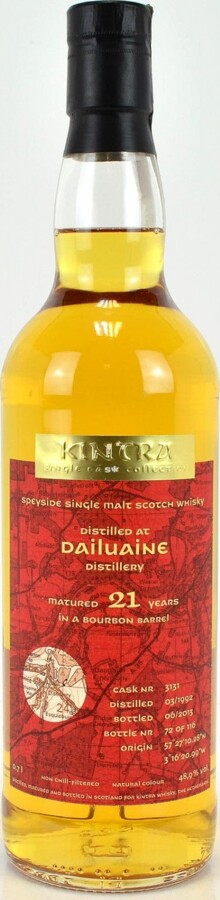 Dailuaine 1992 KiW Single Cask Collection 21yo Bourbon Barrel #3131 48.9% 700ml