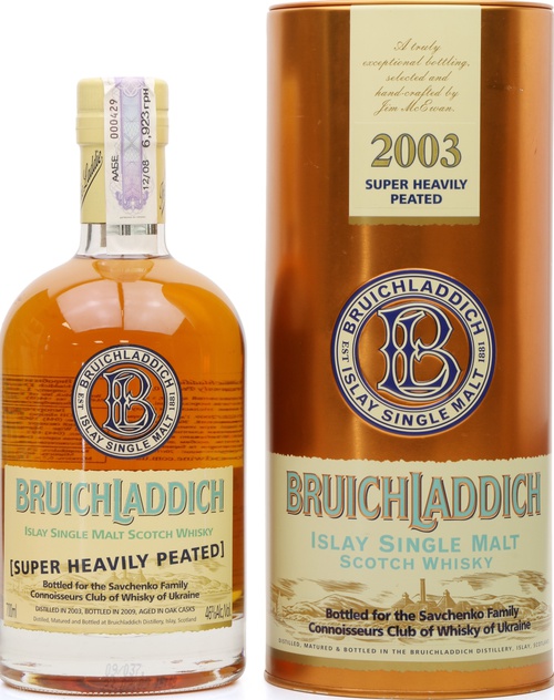 Bruichladdich 2003 Super Heavily Peated 46% 700ml