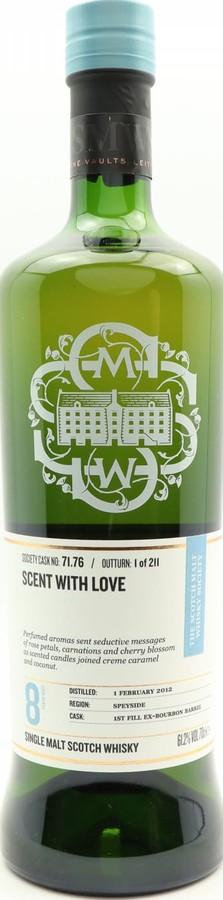 Glenburgie 2012 SMWS 71.76 Scent with love 1st Fill Ex-Bourbon Barrel 61.2% 700ml