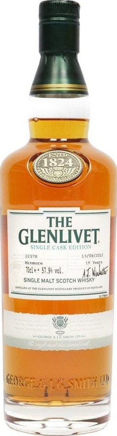 Glenlivet 18yo Minmore Single Cask Edition #22378 The Whisky Exchange 57.9% 700ml