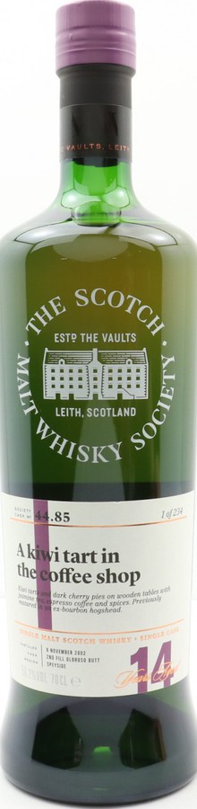 Craigellachie 2002 SMWS 44.85 a kiwi tart in the coffee shop 2nd Fill Ex-Sherry Butt 58.2% 700ml