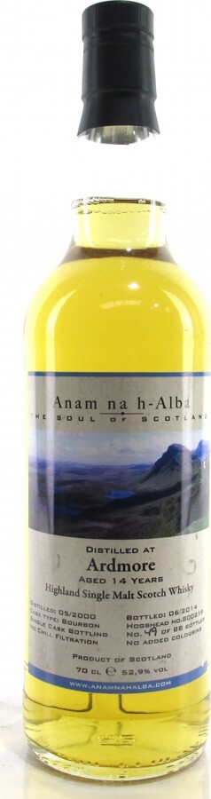 Ardmore 2000 ANHA The Soul of Scotland 14yo Bourbon Hogshead #800219 52.9% 700ml