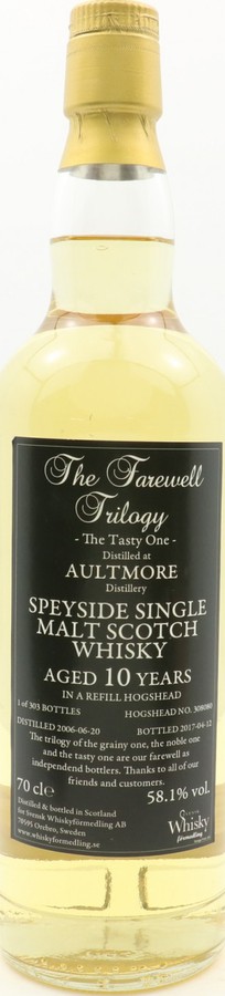 Aultmore 2006 SWf The Farewell Trilogy Refill Hogshead #308080 58.1% 700ml