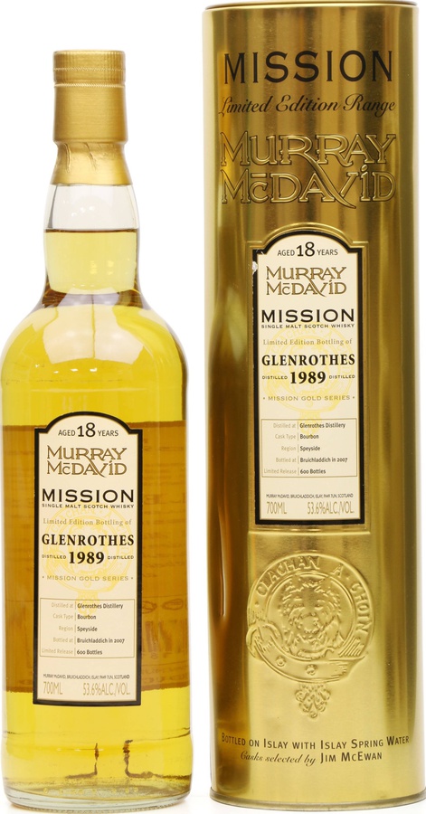 Glenrothes 1989 MM Mission Gold Series Bourbon 53.6% 700ml
